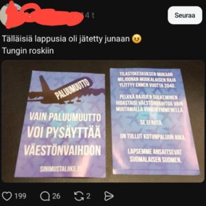 Paluumuutto-lentolehtiset x 100 kpl