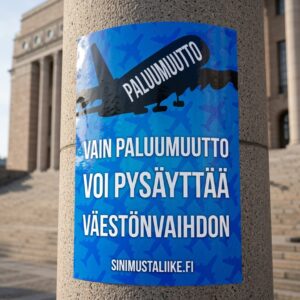 Emme suosittele liimaamaan tarroja eduskuntataloon.