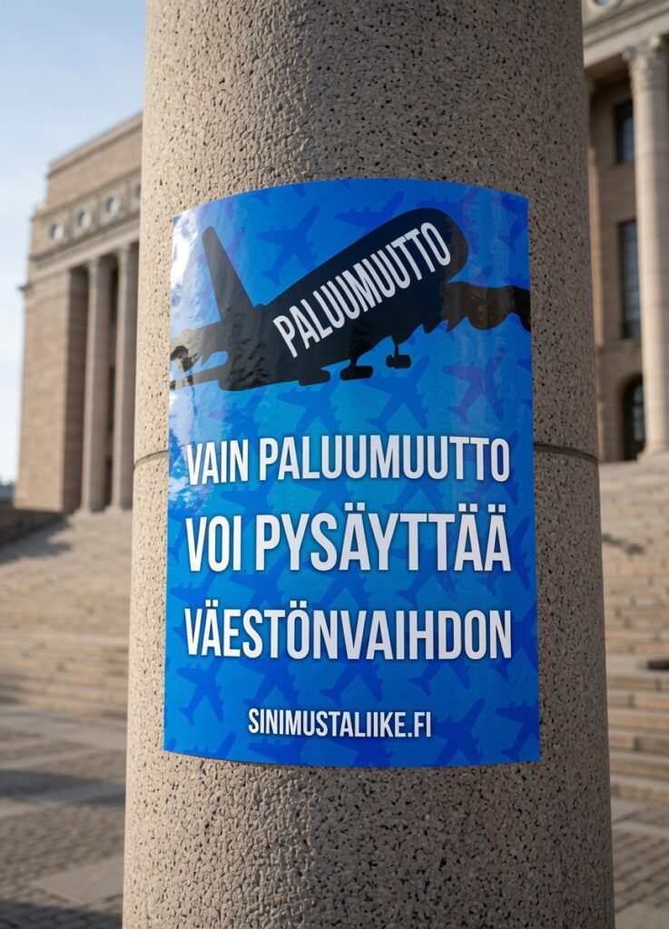 Emme suosittele liimaamaan tarroja eduskuntataloon.